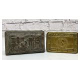 2 VTG Asian dragon brass boxes, Christmas 1914