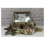 Costume jewelry huge tin full