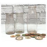 NC & VA MILK BOTTLES, milk caps