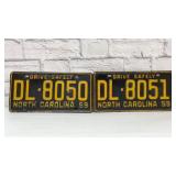 1959 consecutive number NC license plates