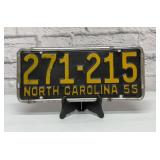1955 North Carolina license plate