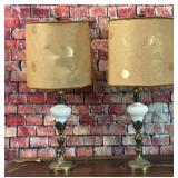 VTG milk glass and brass lamps