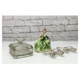 Butterfly box, dishes, lady planter 6