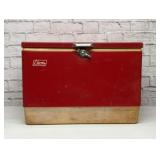 Vintage Coleman cooler with tray