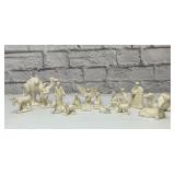 17 pc ceramic Nativity set
