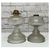 2 antique oil lamps