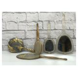 Vtg hand, mirrors, hair brushes