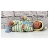 Sleeping newborn baby vinyl doll 12