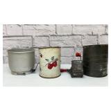 3 sifters and grater