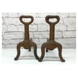Antique cast-iron andirons