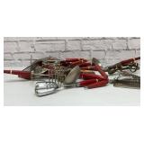 Vintage red handled kitchen utensils
