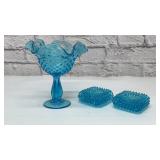 VTG Italy hobnail compost, 2 Fenton salt celars