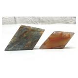 2 crystals carnelian, pietersite 3