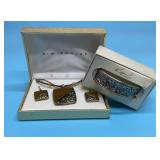 KIM ROGERS NECKLACE, EARRINGS, BANGLE