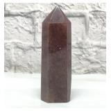 Strawberry quartz, obelisk crystal 5 1/2 inches