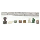 8 small Figural crystals skulls, moons
