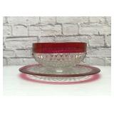 Indiana glass bowl & sandwich platter