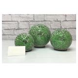 3 LED CHRISTMAS CRACKLE GLASS BALLS 6