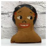 BLACK AMERICANA CLOTH DOLL HEAD