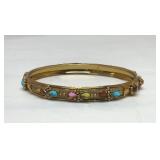 VTG JEWELED GOLD TONE BANGLE