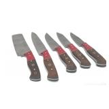 Custom made chef knives set of five
