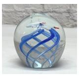 BLUE SWIRL DUCKS PAPERWEIGHT