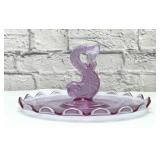 PRETTY VIKING GLASS DOLPHIN TRAY