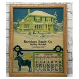 Framed 1923 calendar advertising