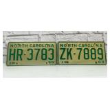 2 1969 NC LICENSE PLATES