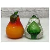 2 PEAR PAPERWEIGHTS