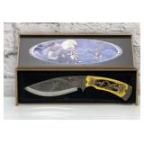 Carved eagle hunting knife 9