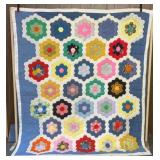 Grandmothers flower garden vintage quilt