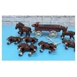 Cast-iron wagon with horses