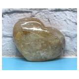 Heart shaped polished quartz crystal