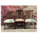 3 chippendale style chairs