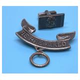 Boy Scouts, Sterling silver pin and cufflink