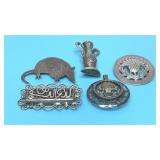 5 Sterling silver pins brooches 50.23g