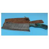 CUSTOM MADE CLEAVER WITH SHEATH 12