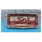 SPODES TOWER RED TRANSFERWARE RELISH TRAY