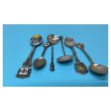6 sterling silver souvenir, spoons 54g
