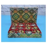 12 HANDPAINTED SAKI CUPS VTG