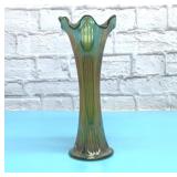 FENTON DIAMOND & RIB CARNIVAL GLASS VASE