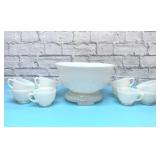 Vintage milk, glass sandwich, glass punch set