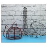 Wire Egg Baskets, Christmas card holder