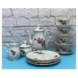 VTG Rose tea set for 4