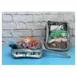 Assorted TY beanie babies in the case