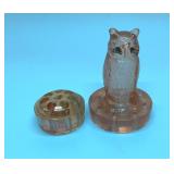 2 VTG Mariold flower frogs, pink owl 4