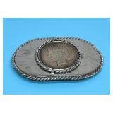 1922 US PEACE SILVER DOLLAR BELT BUCKLE 110.68g