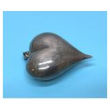 Sterling silver puffy heart pendant 10.62 g