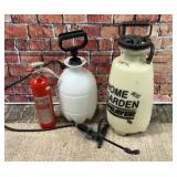 2 garden sprayers, fire extinguisher